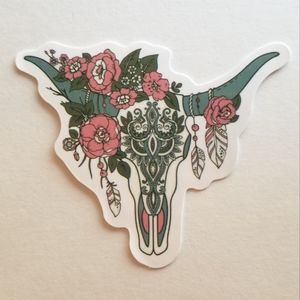 10/$10 Floral Skull Sticker